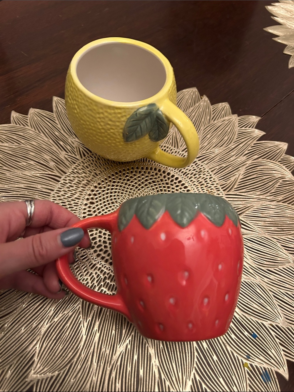 Set of 2 - Strawberry Mug and Lemon Mug